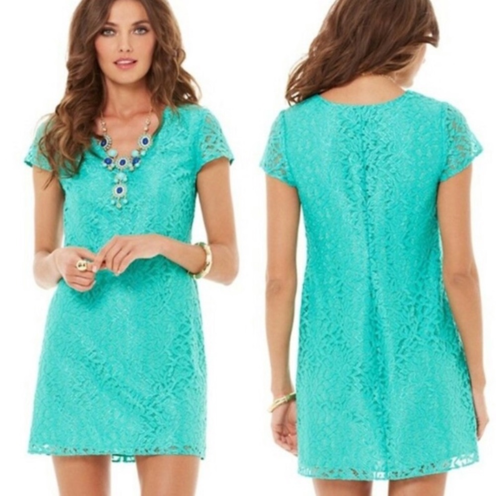 Lilly Pulitzer Seafoam Green Jungle Lace Dress